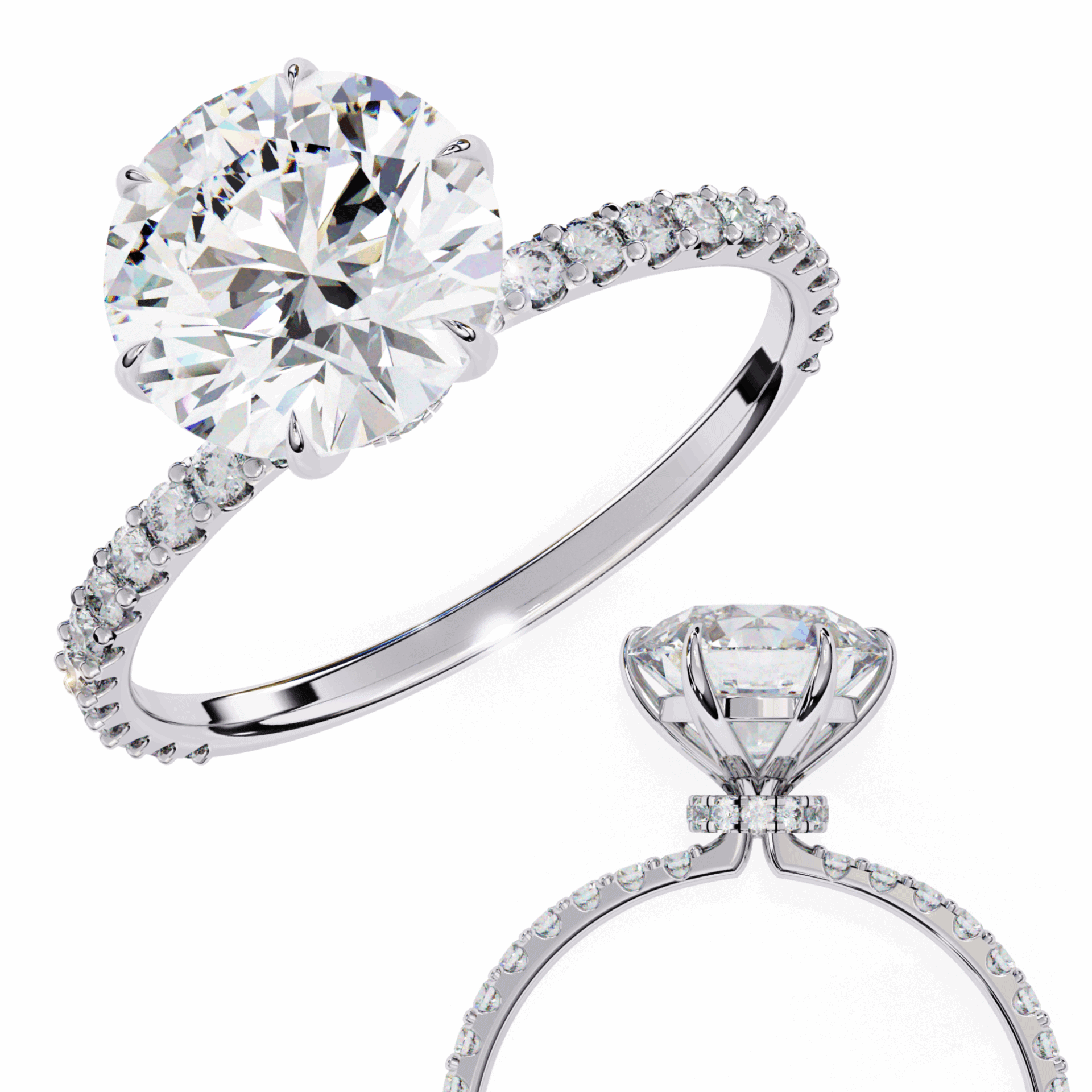 2.25 Carat Round Modern Classic Solitaire Ring in Moissanite | House of Estara