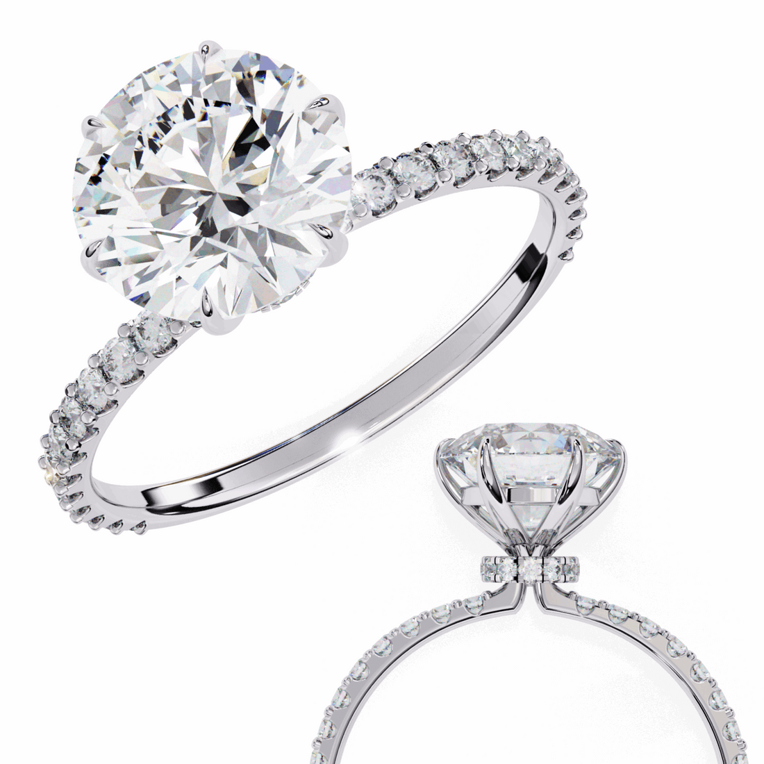 2.25 Carat Round Modern Classic Solitaire Ring in Moissanite | House of Estara