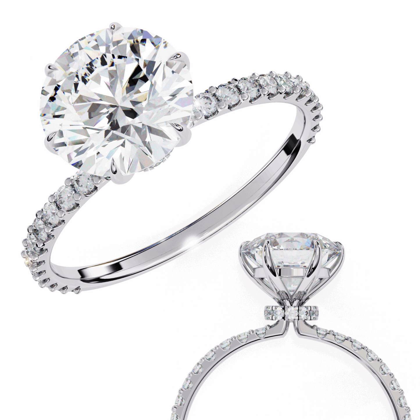 2.25 Carat Round Modern Classic Solitaire Ring in Moissanite | House of Estara