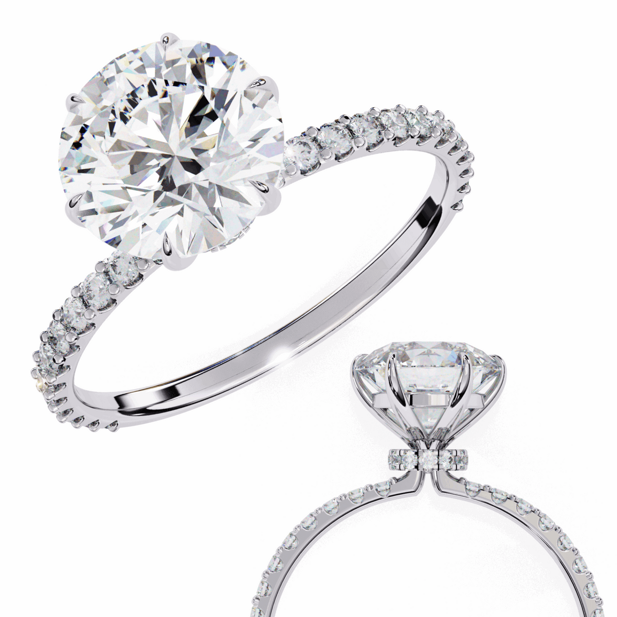2.25 Carat Round Modern Classic Solitaire Ring in Moissanite | House of Estara