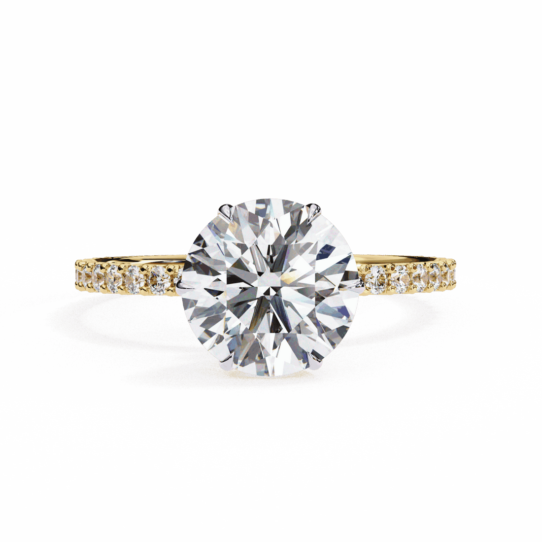 2.25 Carat Round Modern Classic Solitaire Ring in Moissanite | House of Estara