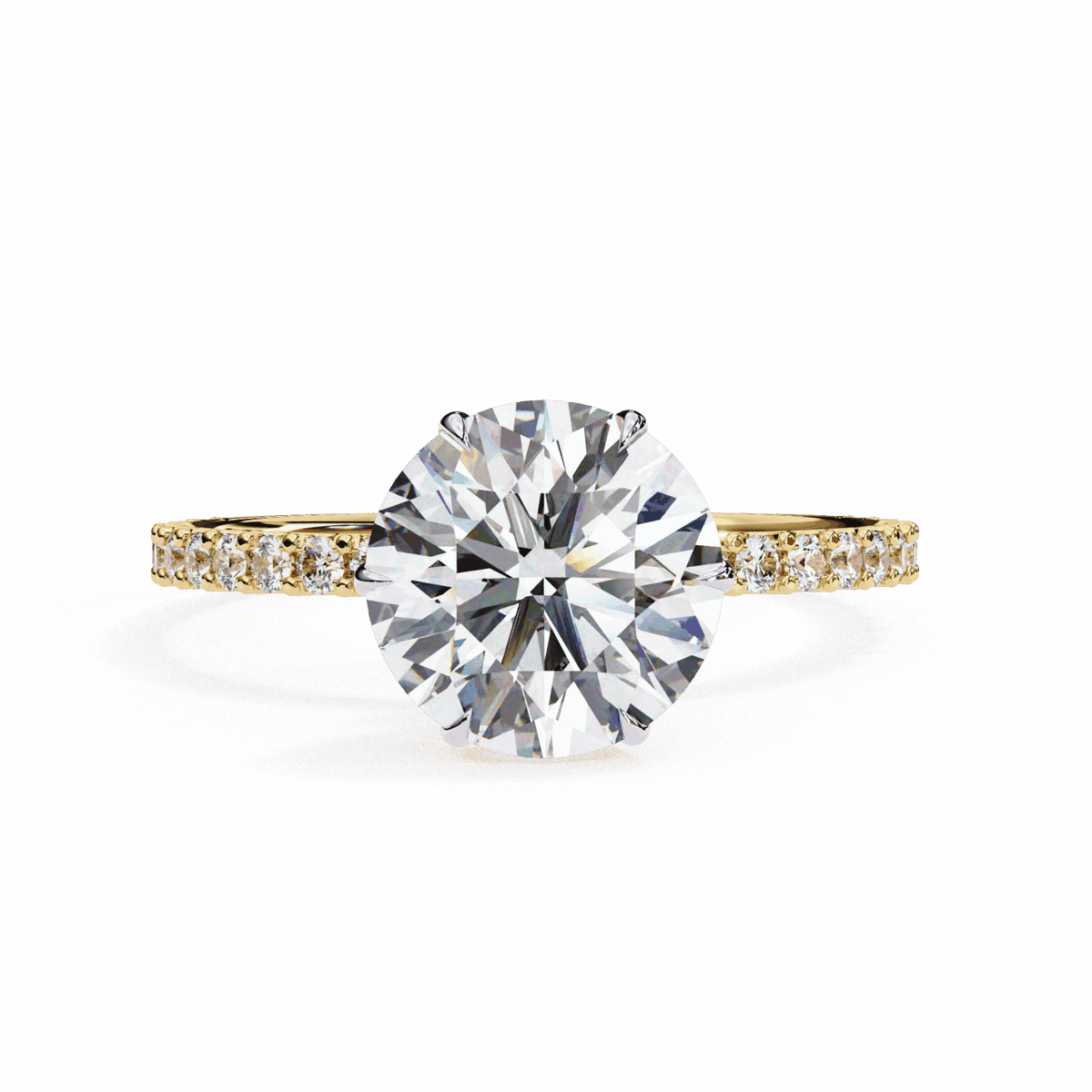 2.25 Carat Round Modern Classic Solitaire Ring in Moissanite | House of Estara