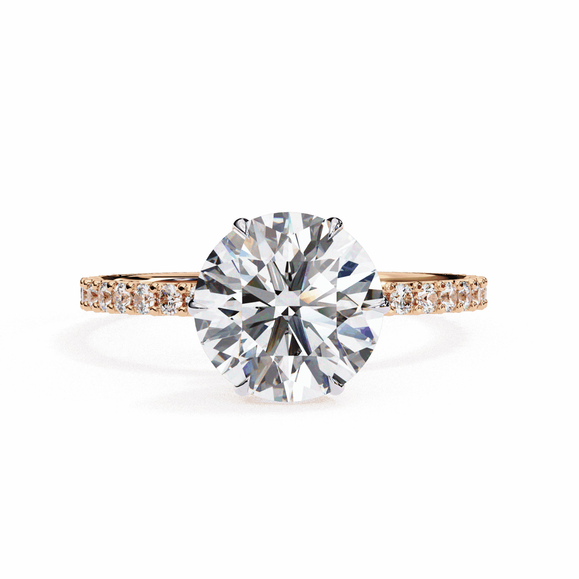 2.25 Carat Round Modern Classic Solitaire Ring in Moissanite | House of Estara