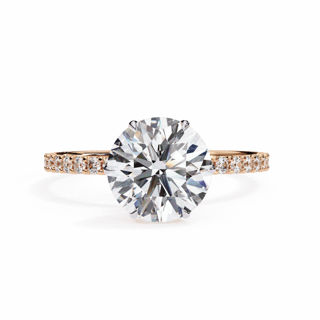 2.25 Carat Round Modern Classic Solitaire Ring in Moissanite | House of Estara