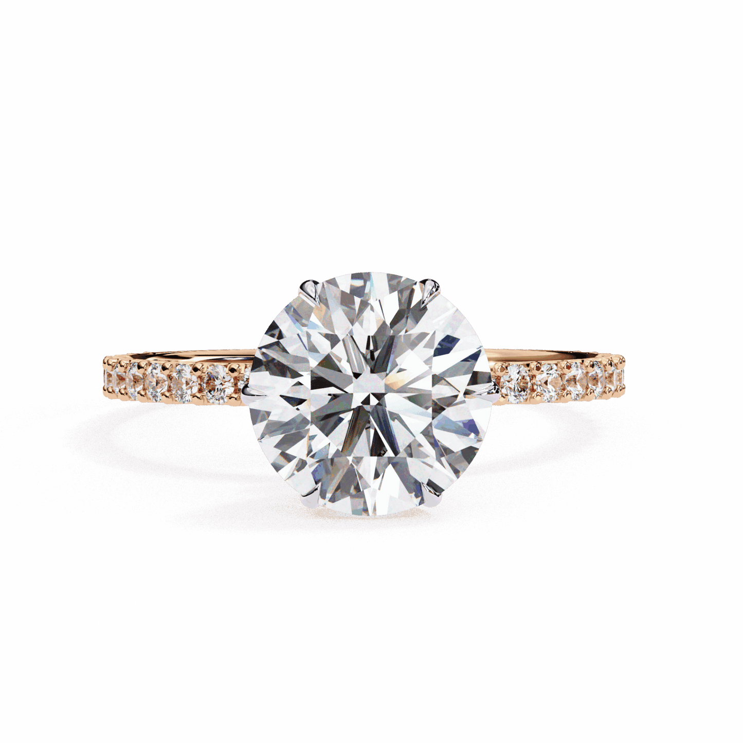 2.25 Carat Round Modern Classic Solitaire Ring in Moissanite | House of Estara
