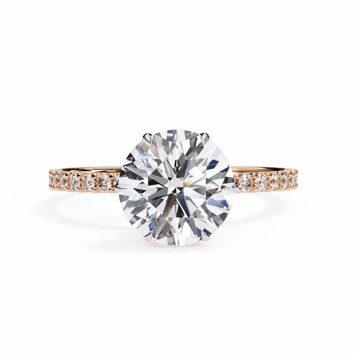 2.25 Carat Round Modern Classic Solitaire Ring in Moissanite | House of Estara