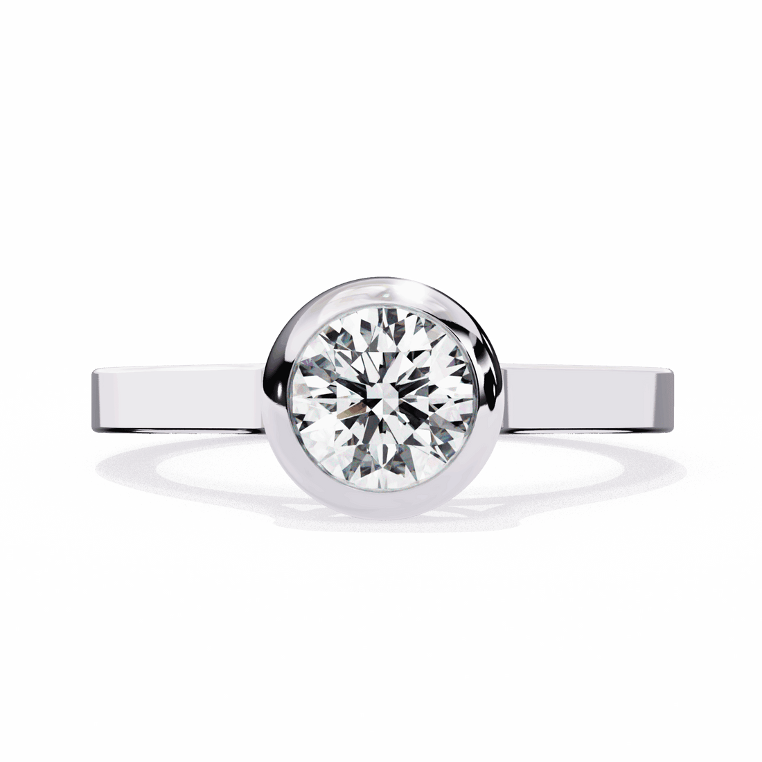 0.75 Carat Round Minimalist Solitaire Engagement Ring in Moissanite | House of Estara