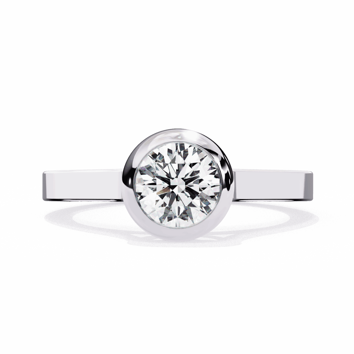 0.75 Carat Round Minimalist Solitaire Engagement Ring in Moissanite | House of Estara