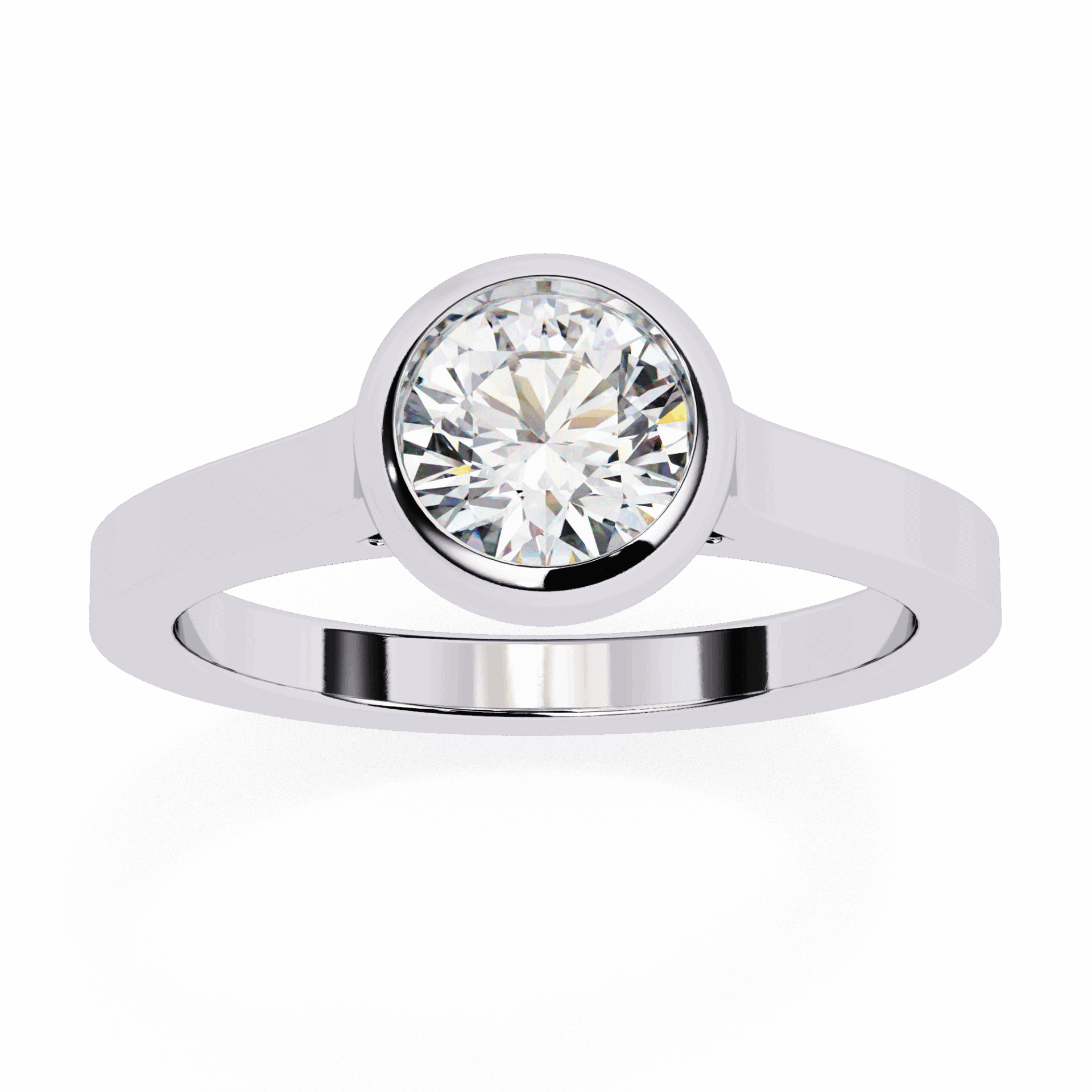 0.75 Carat Round Minimalist Solitaire Engagement Ring in Moissanite | House of Estara