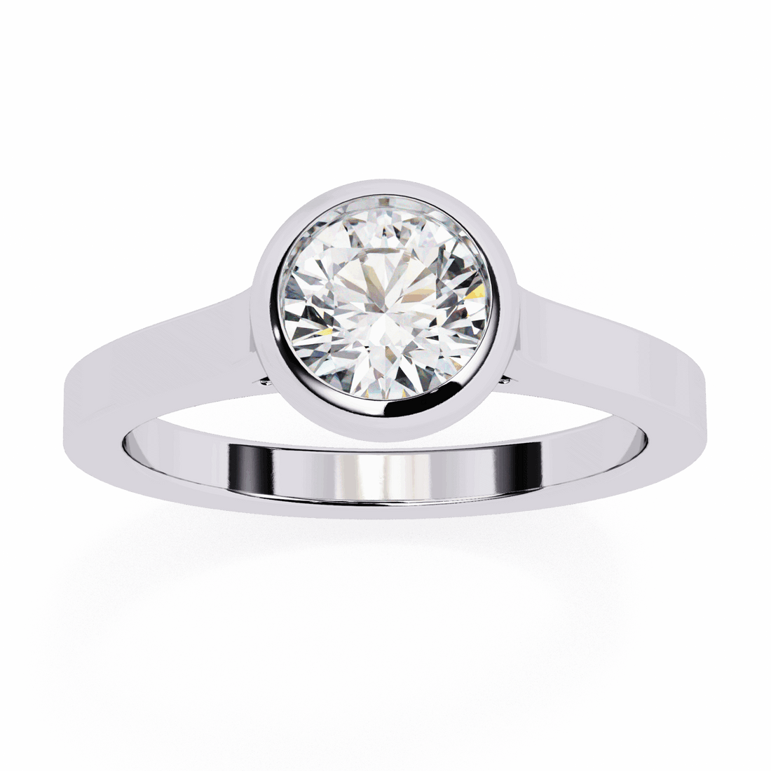 0.75 Carat Round Minimalist Solitaire Engagement Ring in Moissanite | House of Estara