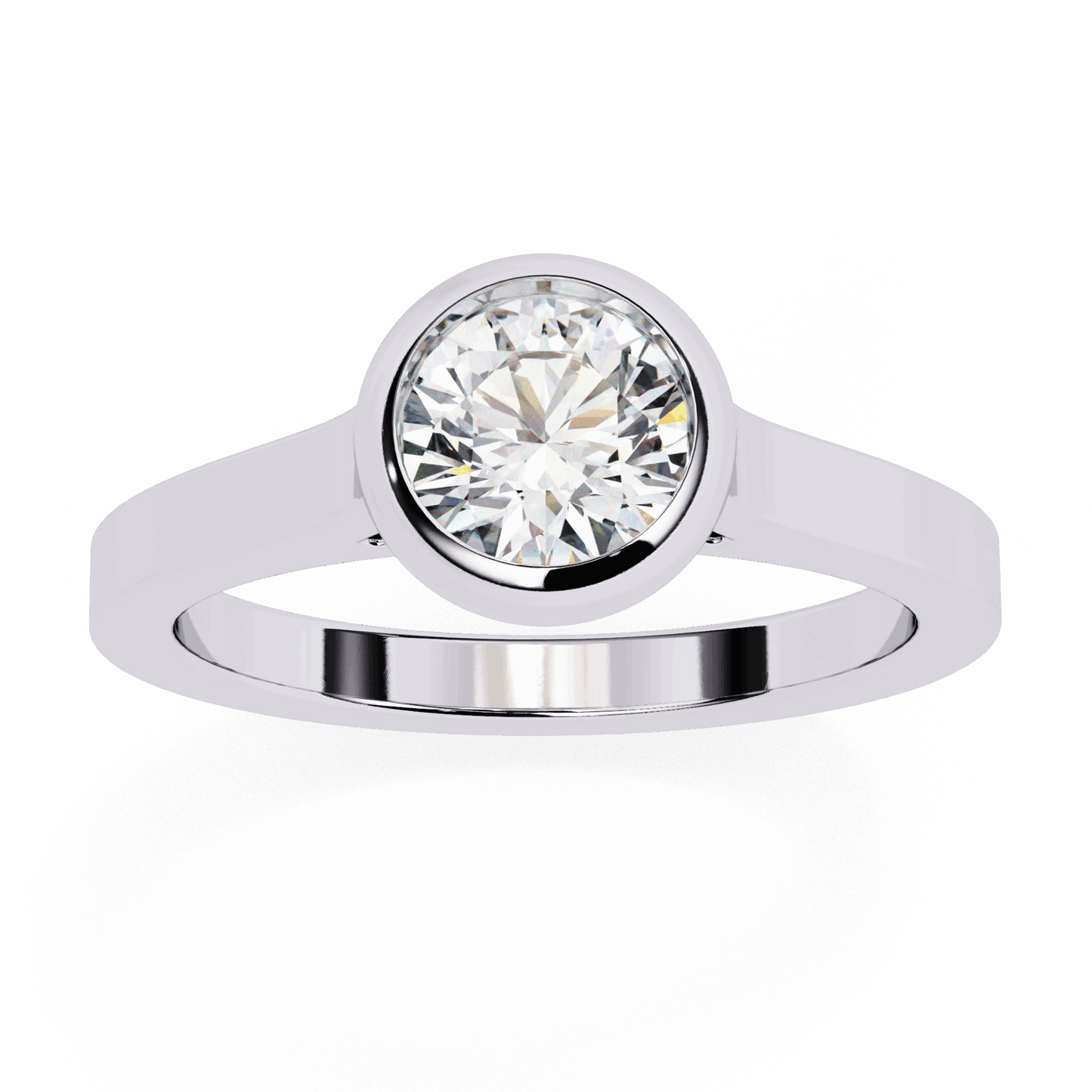 0.75 Carat Round Minimalist Solitaire Engagement Ring in Moissanite | House of Estara