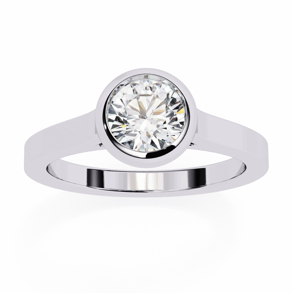 0.75 Carat Round Minimalist Solitaire Engagement Ring in Moissanite | House of Estara