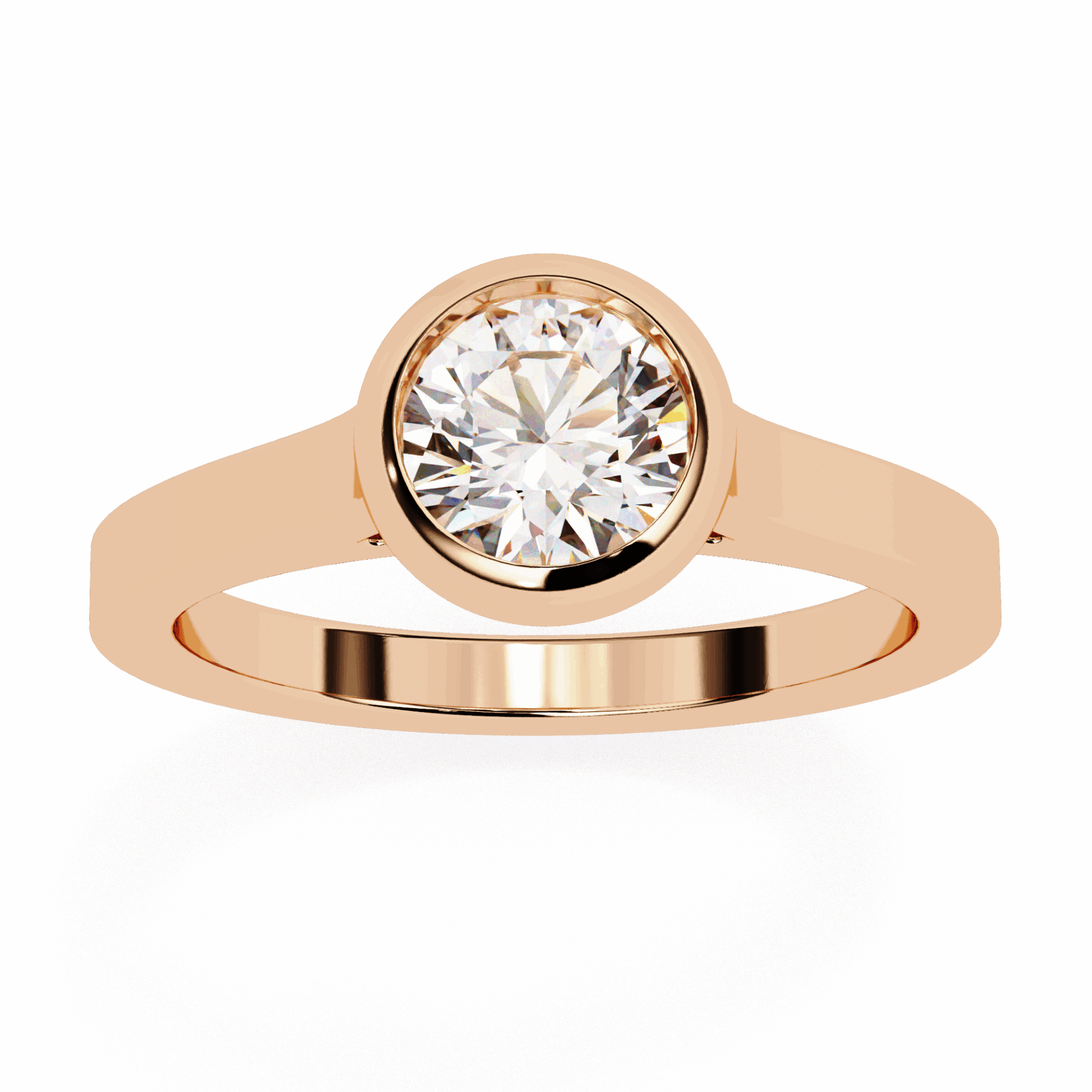 0.75 Carat Round Minimalist Solitaire Engagement Ring in Moissanite | House of Estara