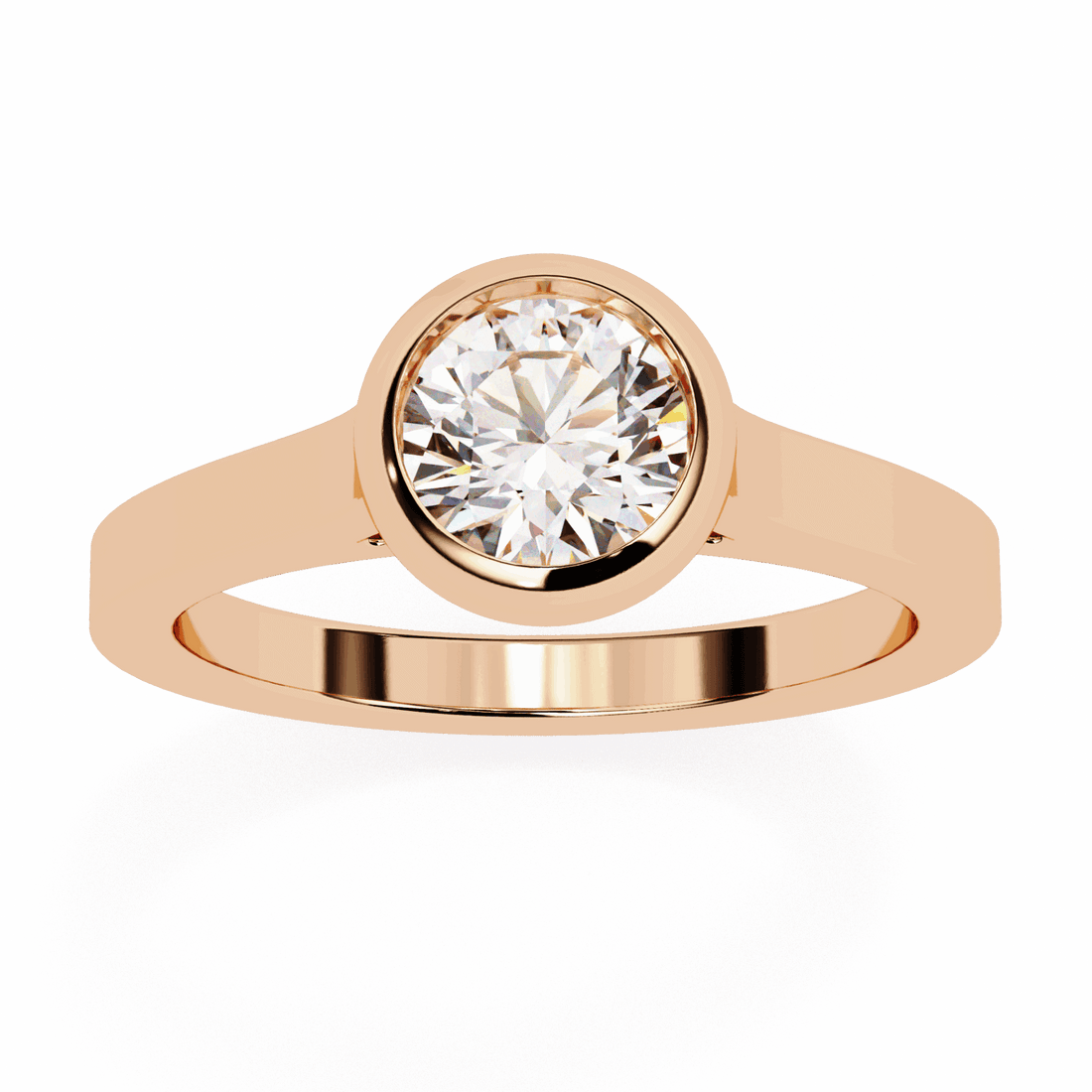 0.75 Carat Round Minimalist Solitaire Engagement Ring in Moissanite | House of Estara