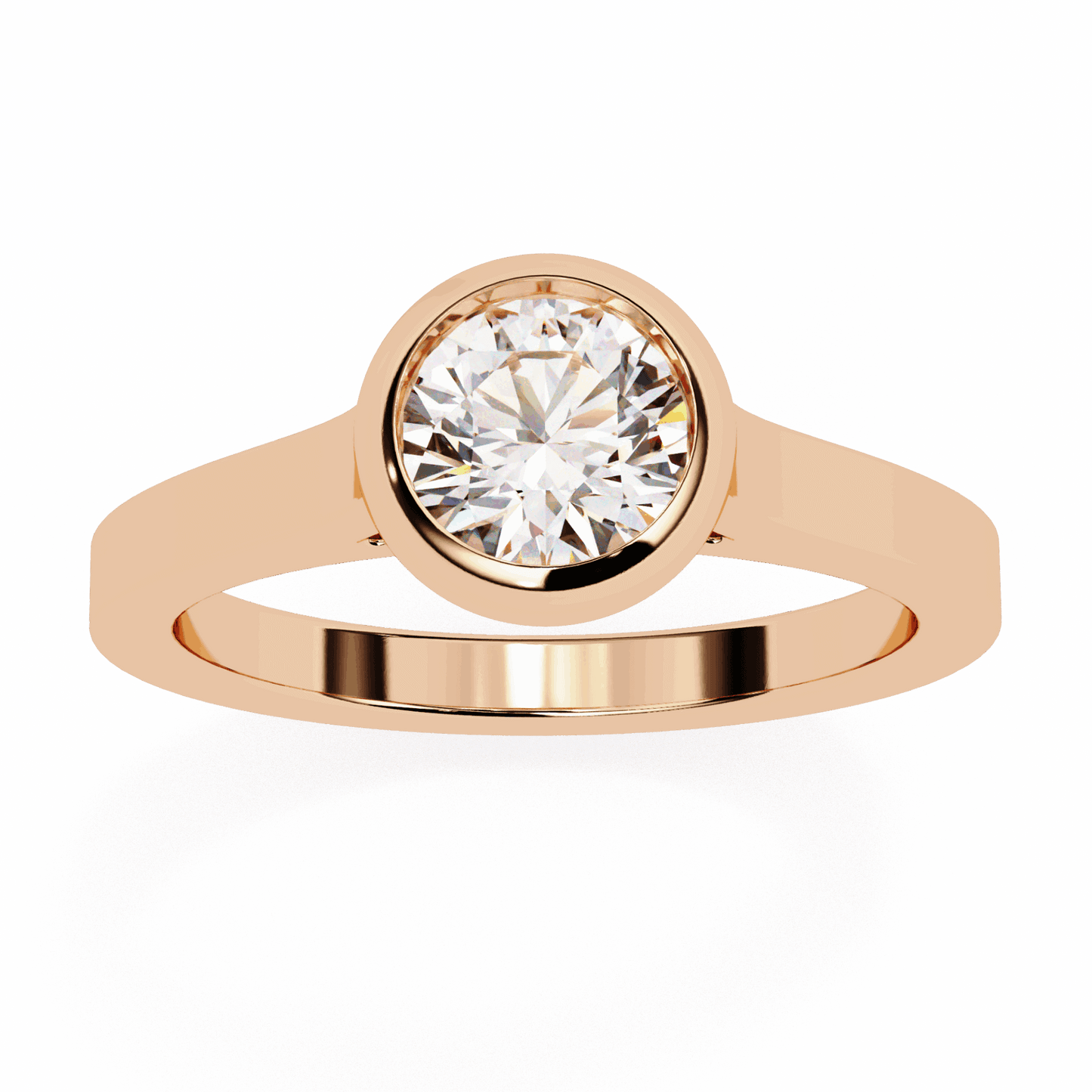 0.75 Carat Round Minimalist Solitaire Engagement Ring in Moissanite | House of Estara