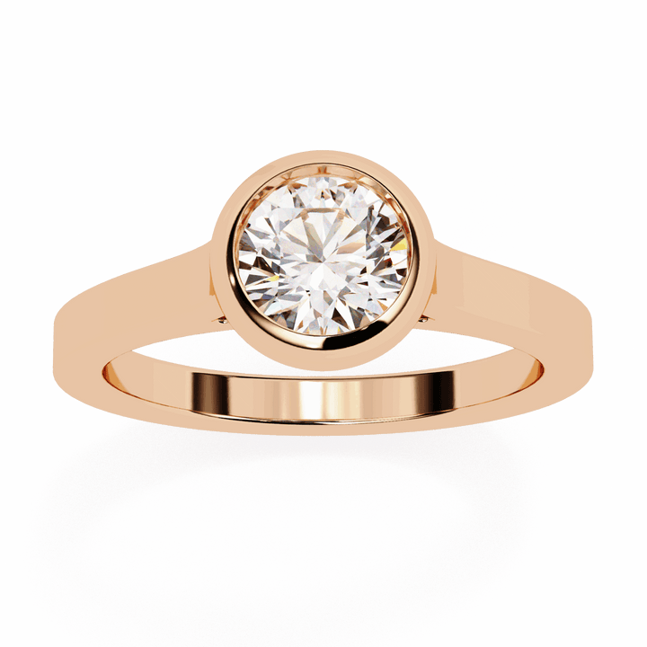 0.75 Carat Round Minimalist Solitaire Engagement Ring in Moissanite | House of Estara