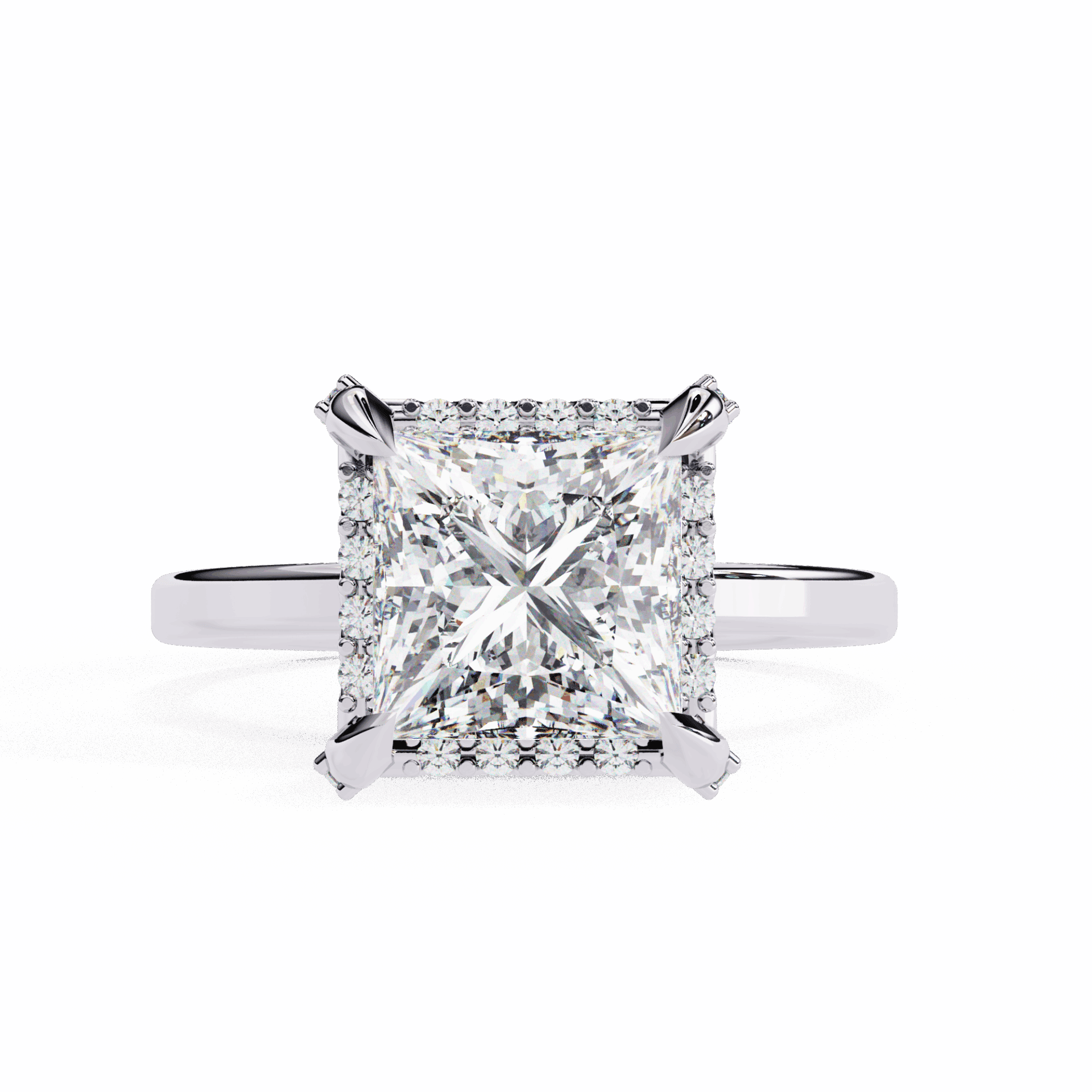 2.25 Carat Princess Classic Solitaire Band in Moissanite | House of Estara