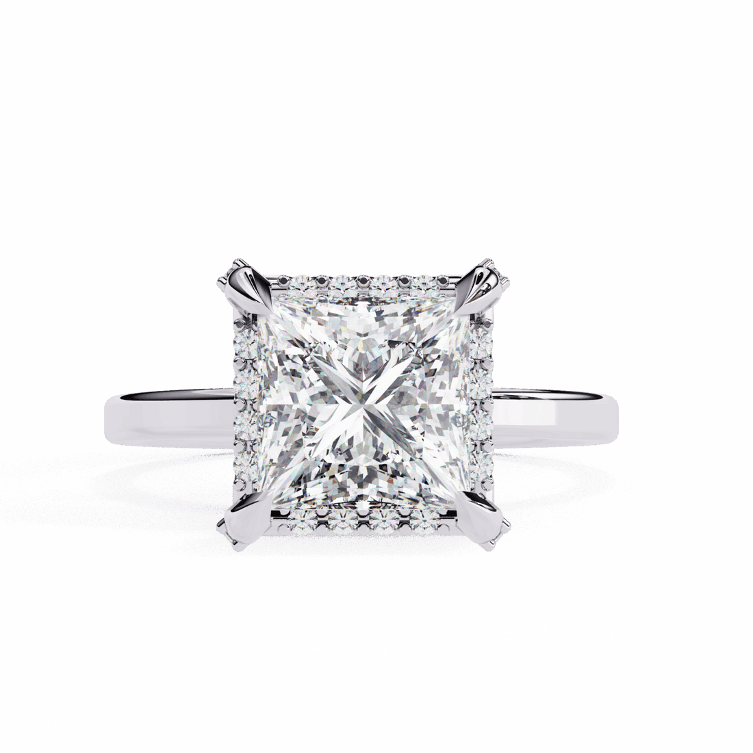 2.25 Carat Princess Classic Solitaire Band in Moissanite | House of Estara