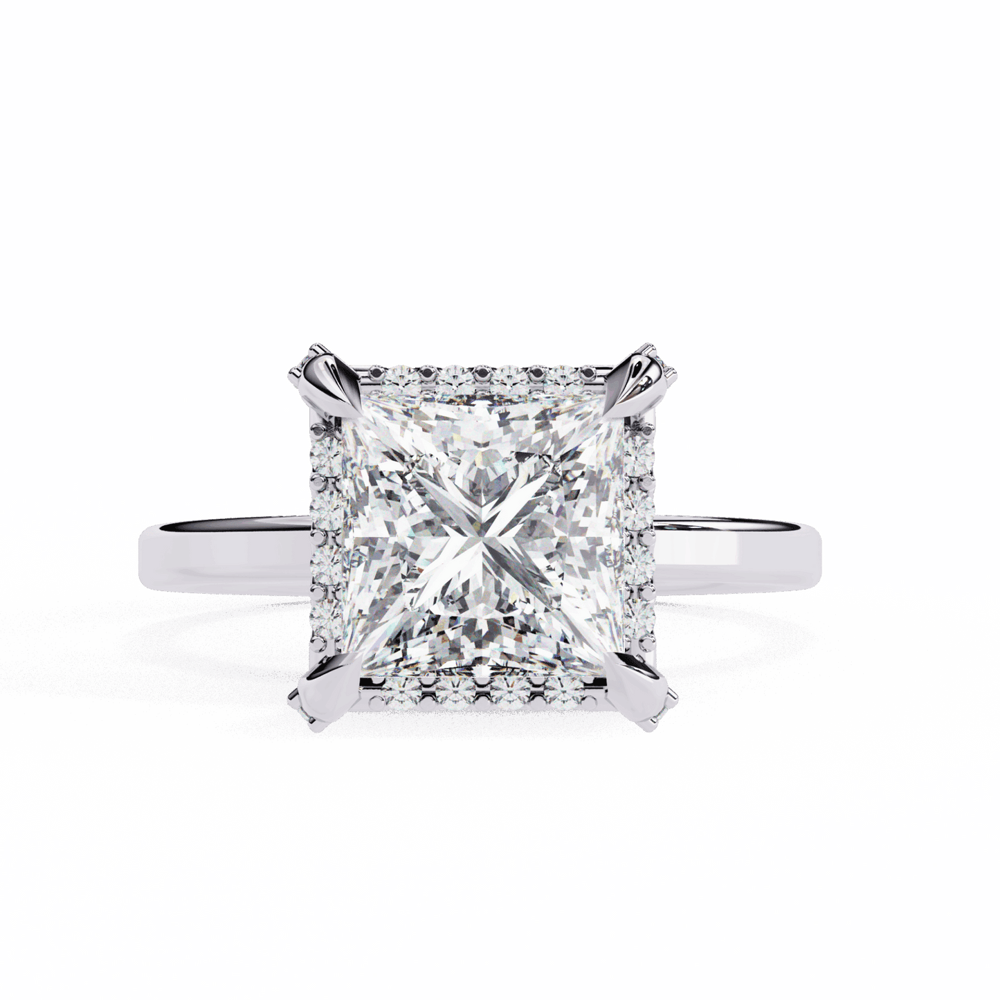 2.25 Carat Princess Classic Solitaire Band in Moissanite | House of Estara