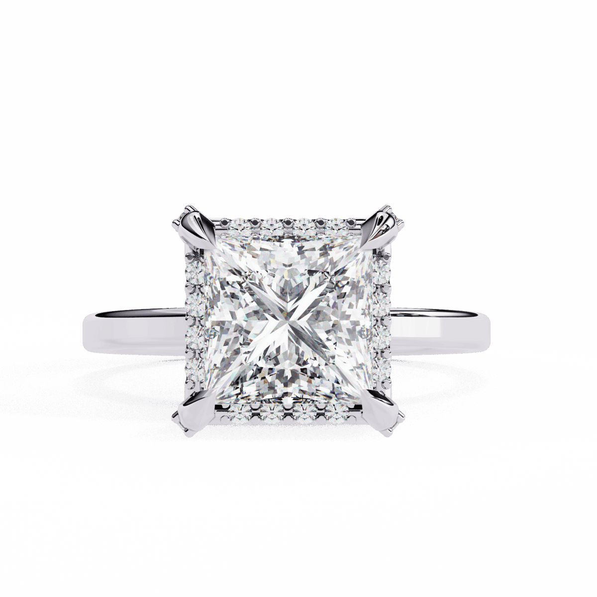 2.25 Carat Princess Classic Solitaire Band in Moissanite | House of Estara