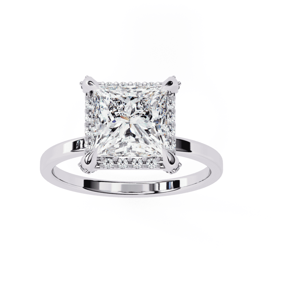 2.25 Carat Princess Classic Solitaire Band in Moissanite | House of Estara