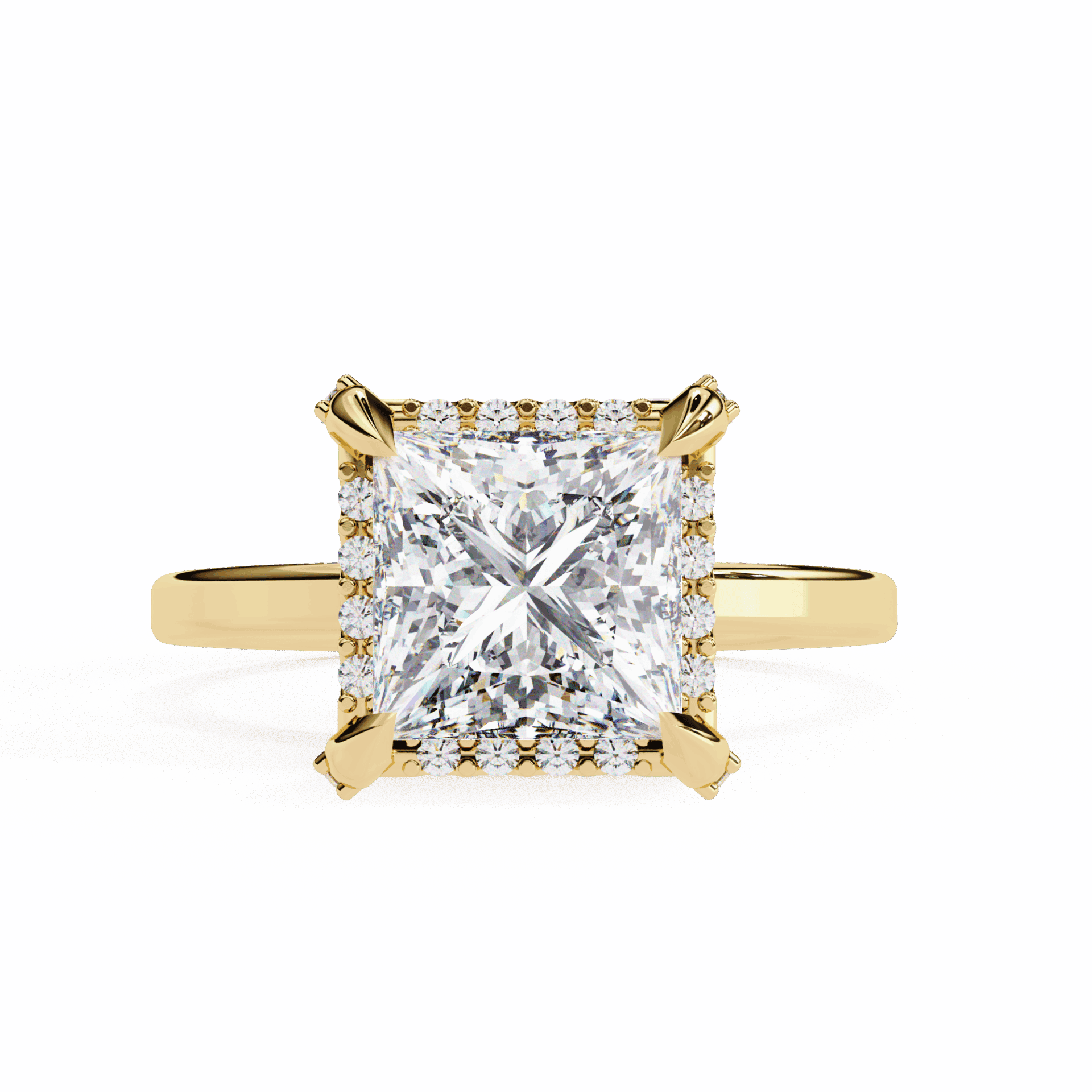 2.25 Carat Princess Classic Solitaire Band in Moissanite | House of Estara