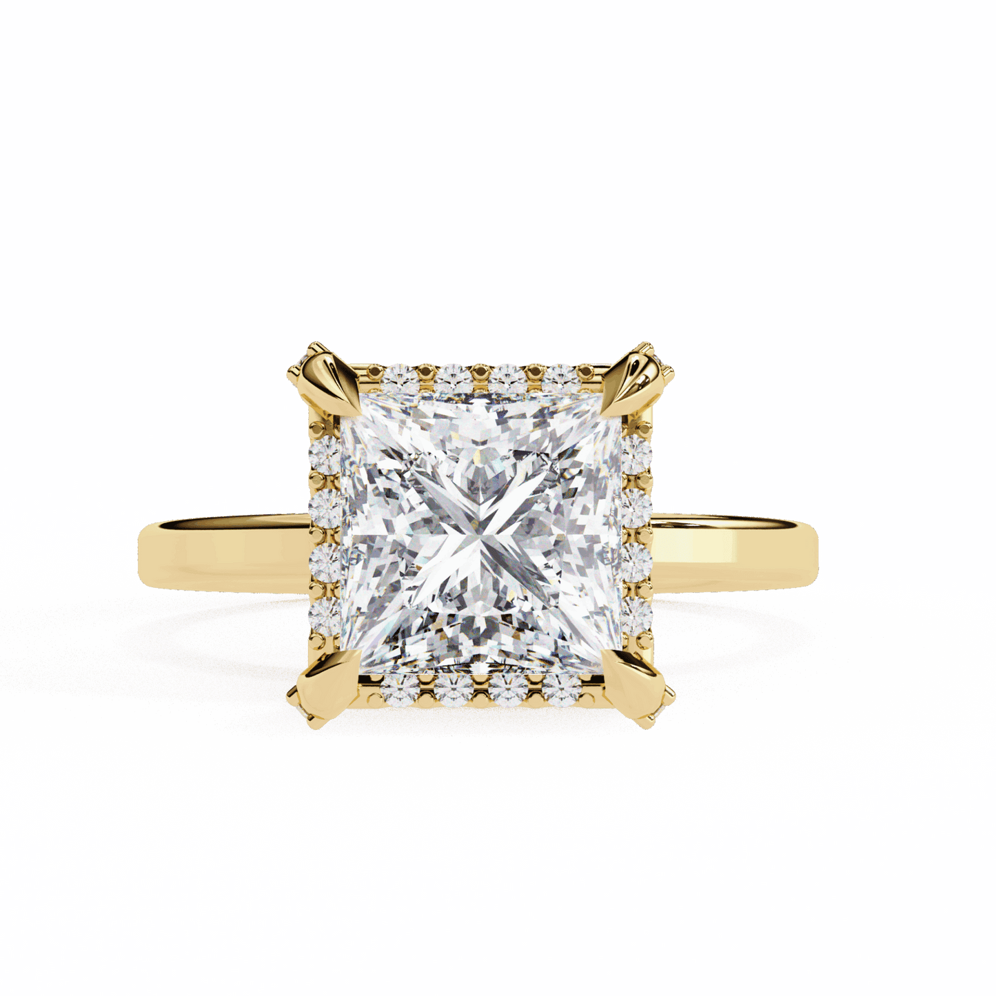 2.25 Carat Princess Classic Solitaire Band in Moissanite | House of Estara