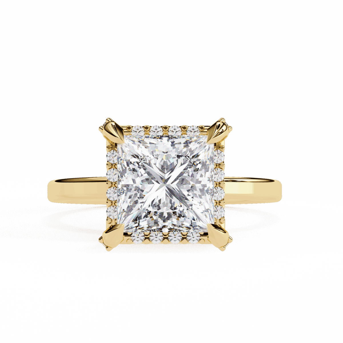 2.25 Carat Princess Classic Solitaire Band in Moissanite | House of Estara