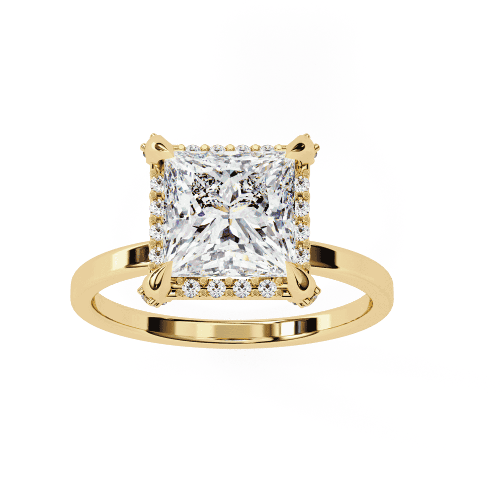 2.25 Carat Princess Classic Solitaire Band in Moissanite | House of Estara