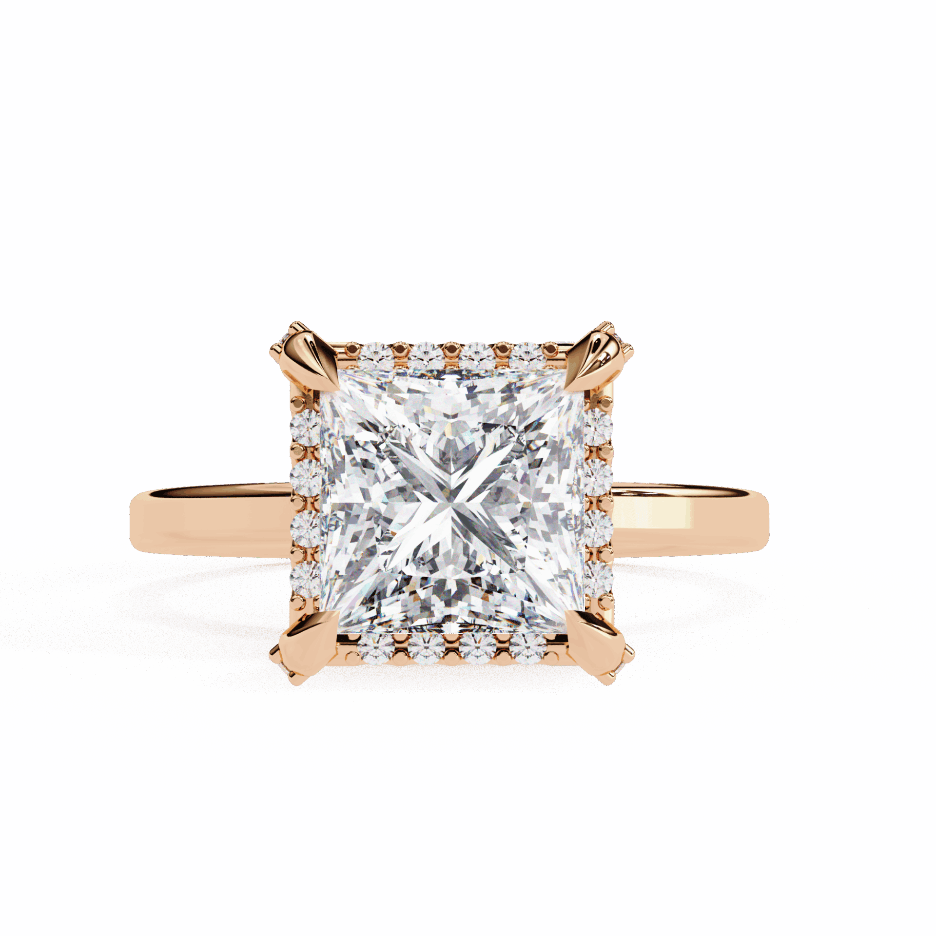 2.25 Carat Princess Classic Solitaire Band in Moissanite | House of Estara