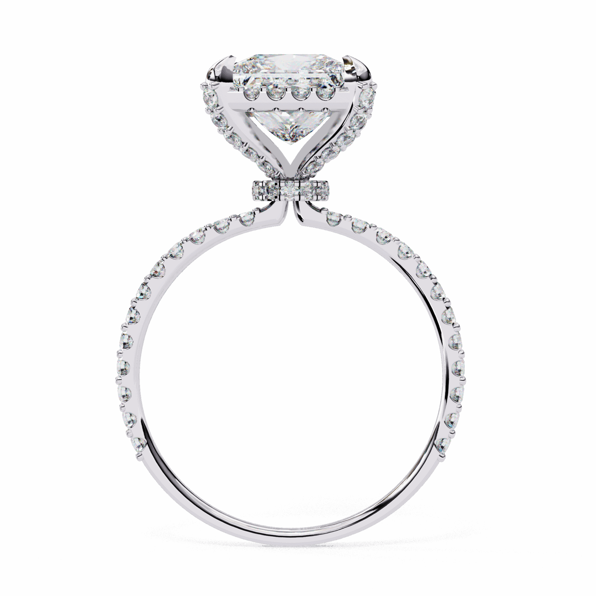 2.5 Carat Princess Halo Solitaire Ring in Moissanite | House of Estara