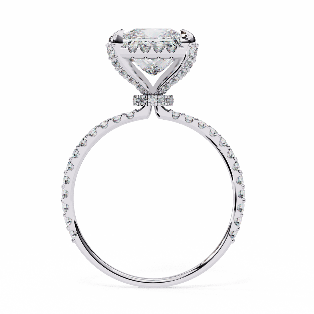 2.5 Carat Princess Halo Solitaire Ring in Moissanite | House of Estara