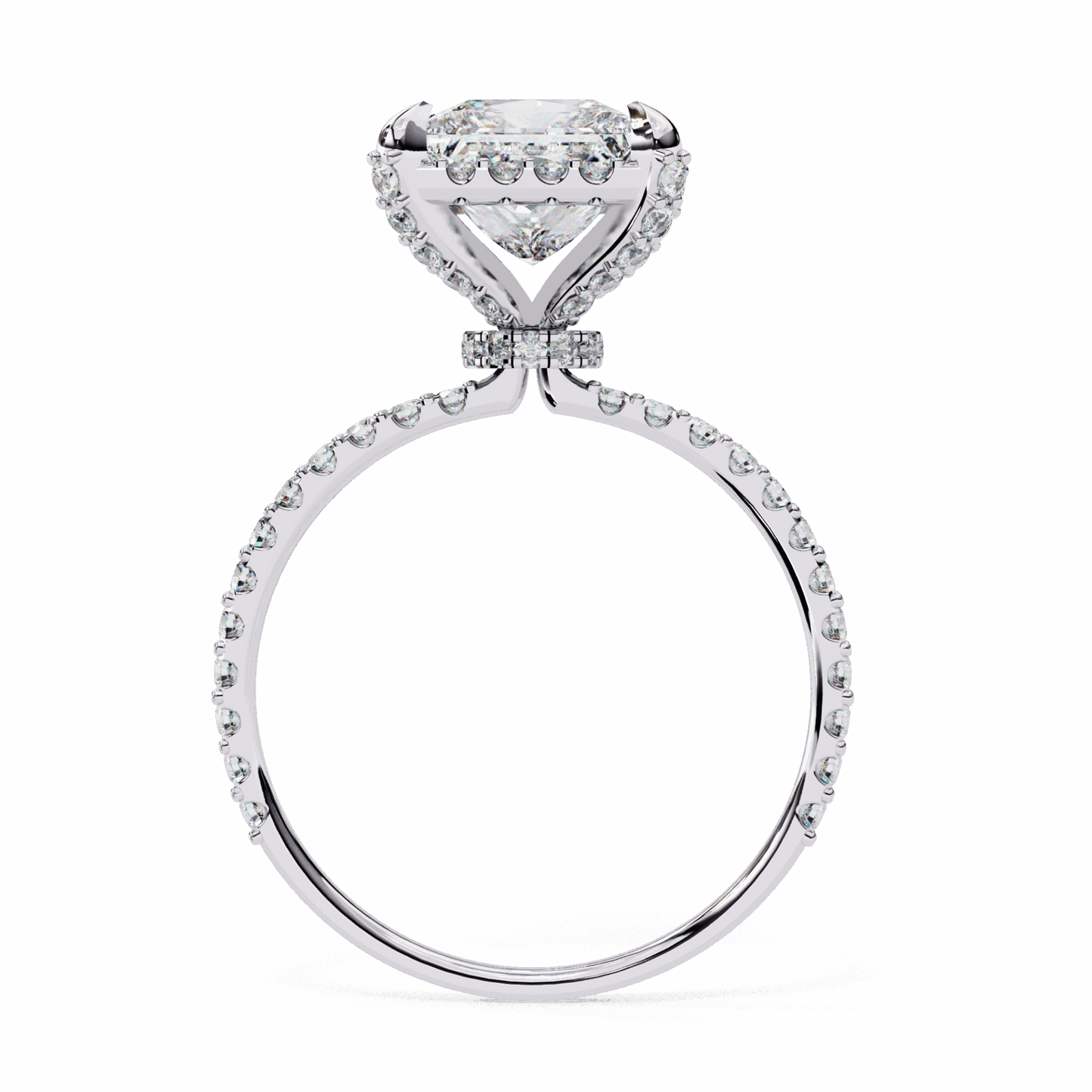 2.5 Carat Princess Halo Solitaire Ring in Moissanite | House of Estara