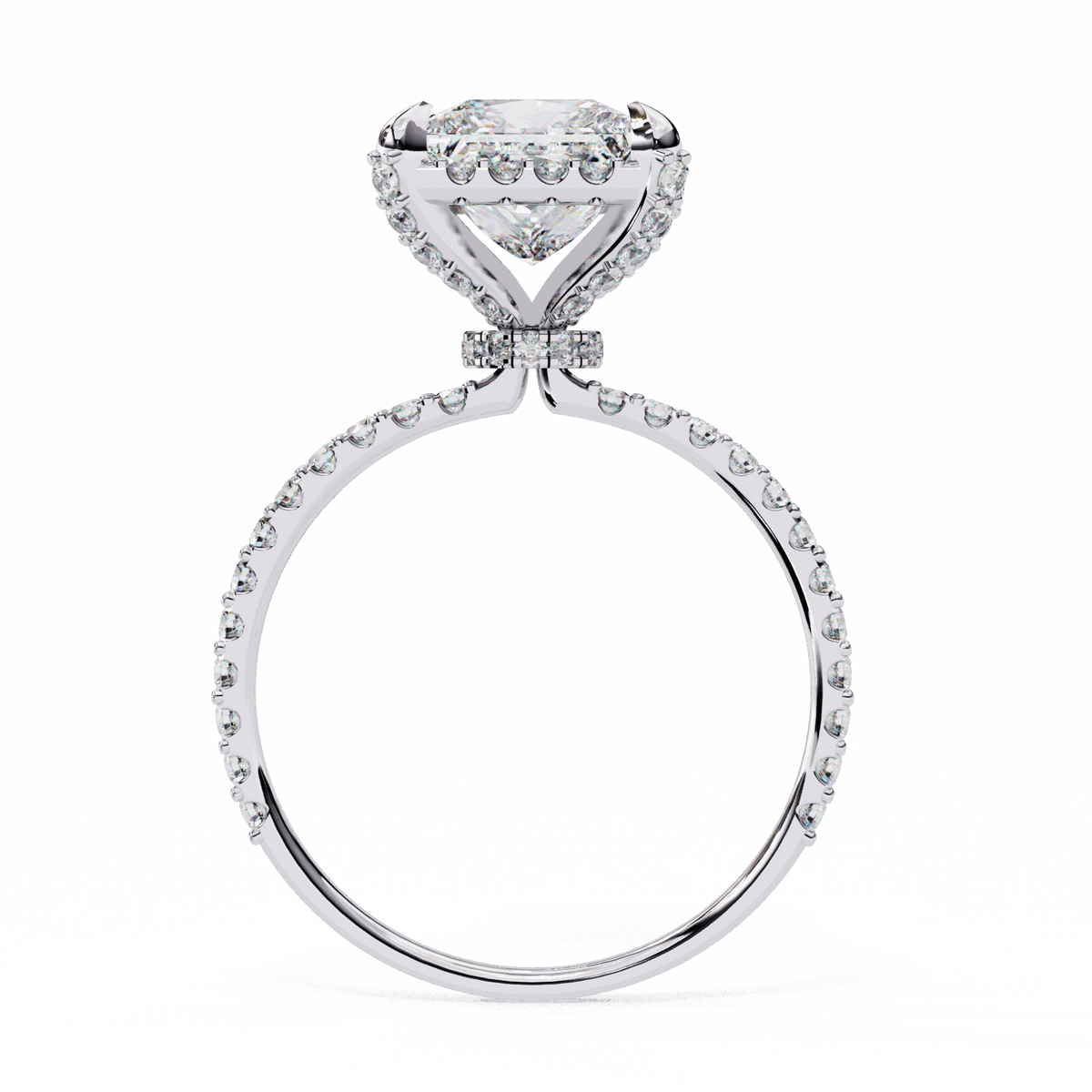 2.5 Carat Princess Halo Solitaire Ring in Moissanite | House of Estara
