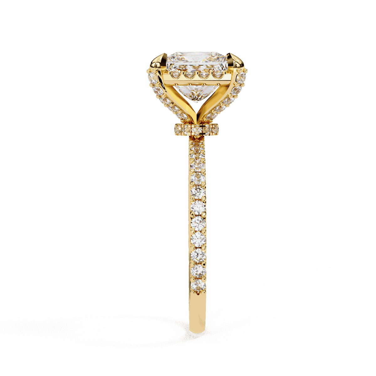 2.5 Carat Princess Halo Solitaire Ring in Moissanite | House of Estara