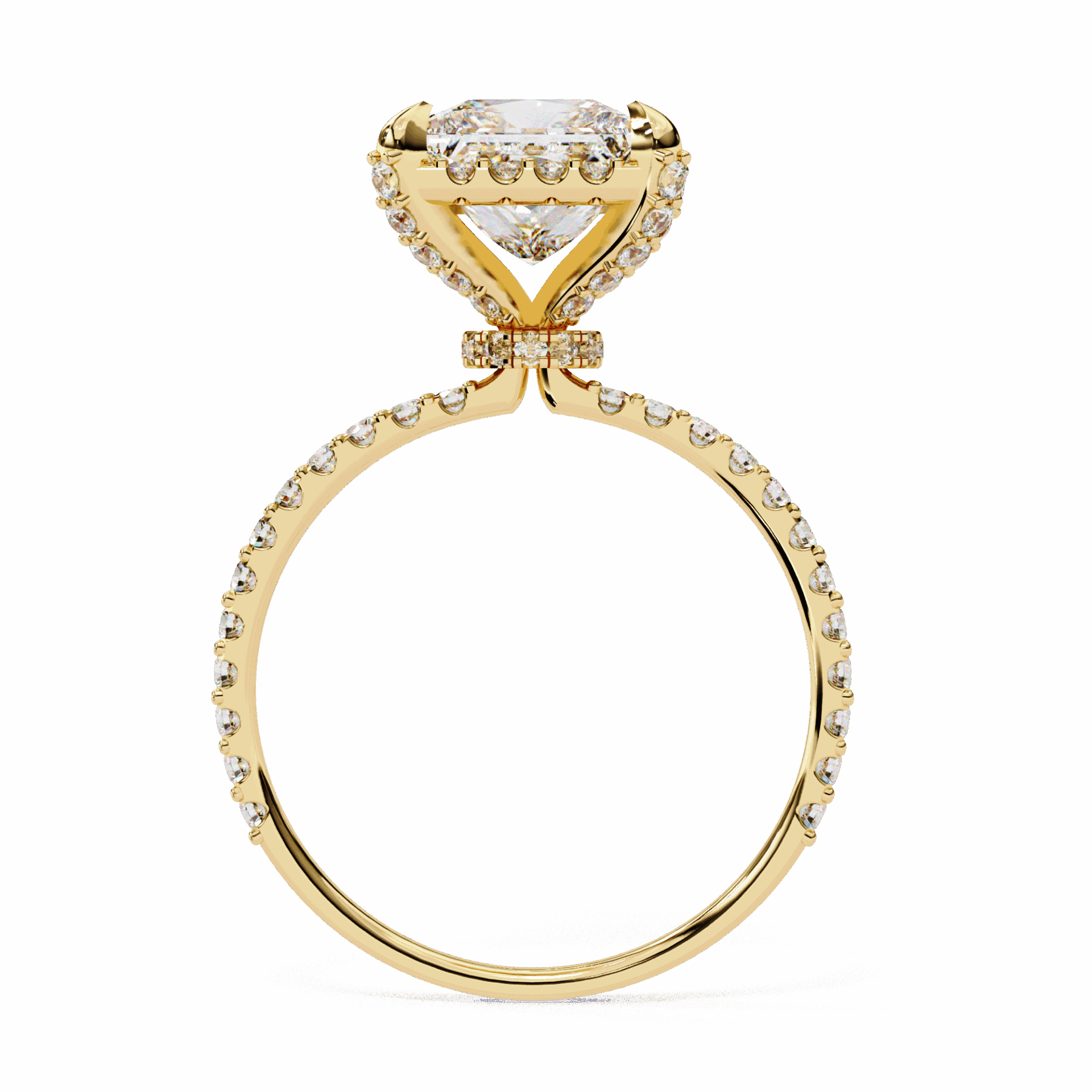 2.5 Carat Princess Halo Solitaire Ring in Moissanite | House of Estara