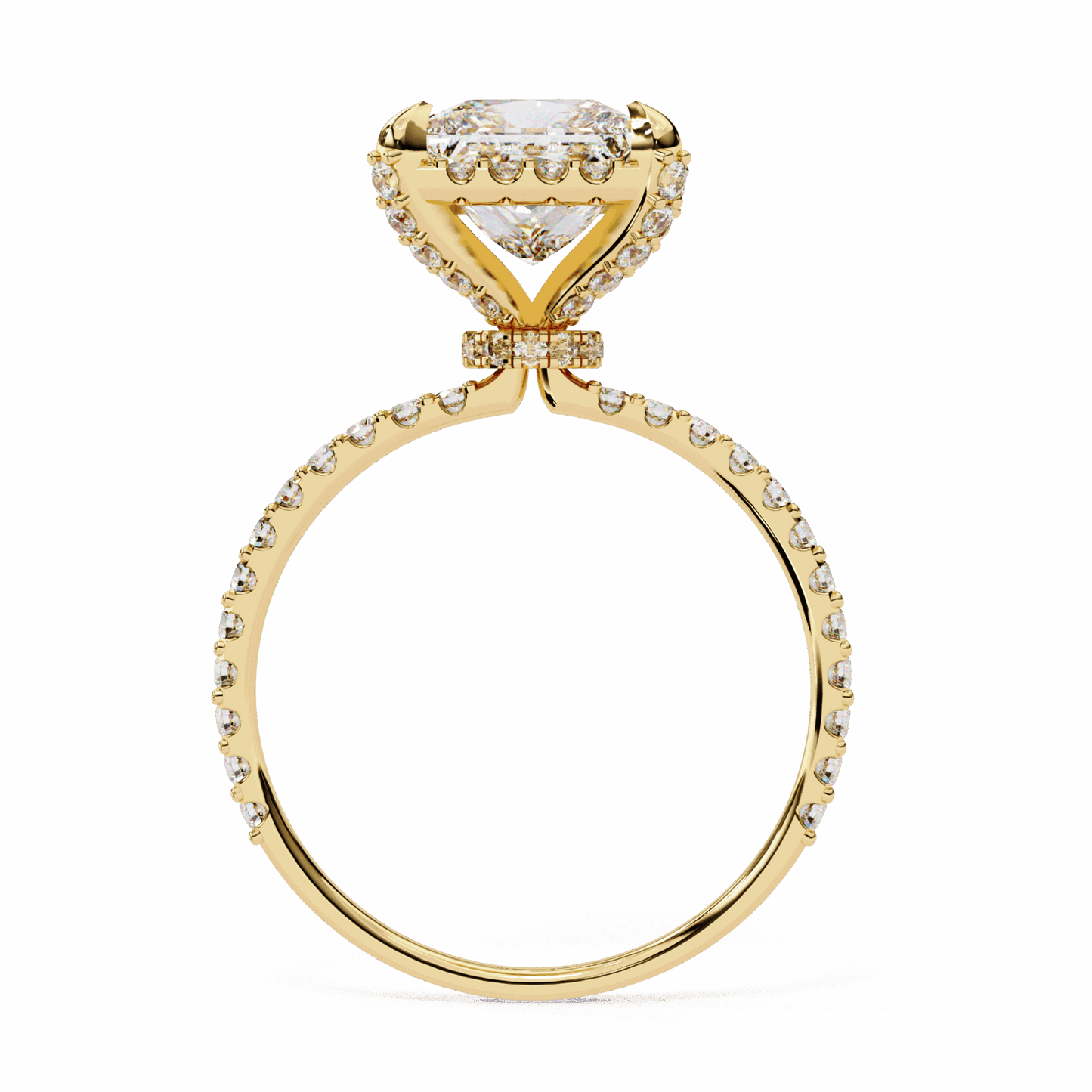 2.5 Carat Princess Halo Solitaire Ring in Moissanite | House of Estara