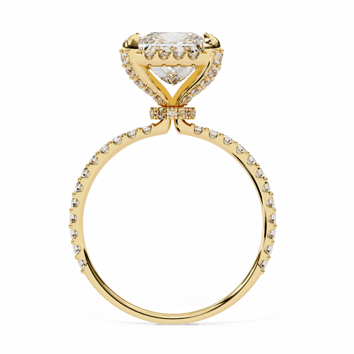 2.5 Carat Princess Halo Solitaire Ring in Moissanite | House of Estara