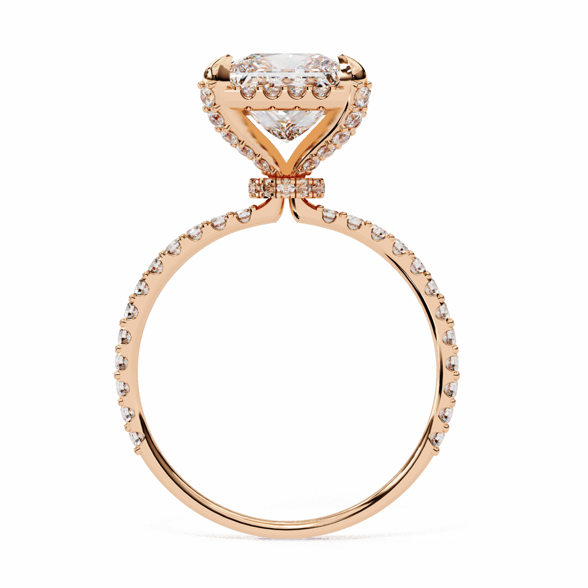 2.5 Carat Princess Halo Solitaire Ring in Moissanite | House of Estara