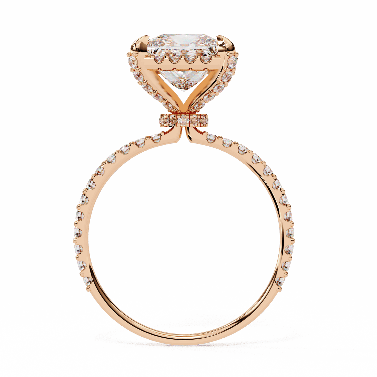 2.5 Carat Princess Halo Solitaire Ring in Moissanite | House of Estara