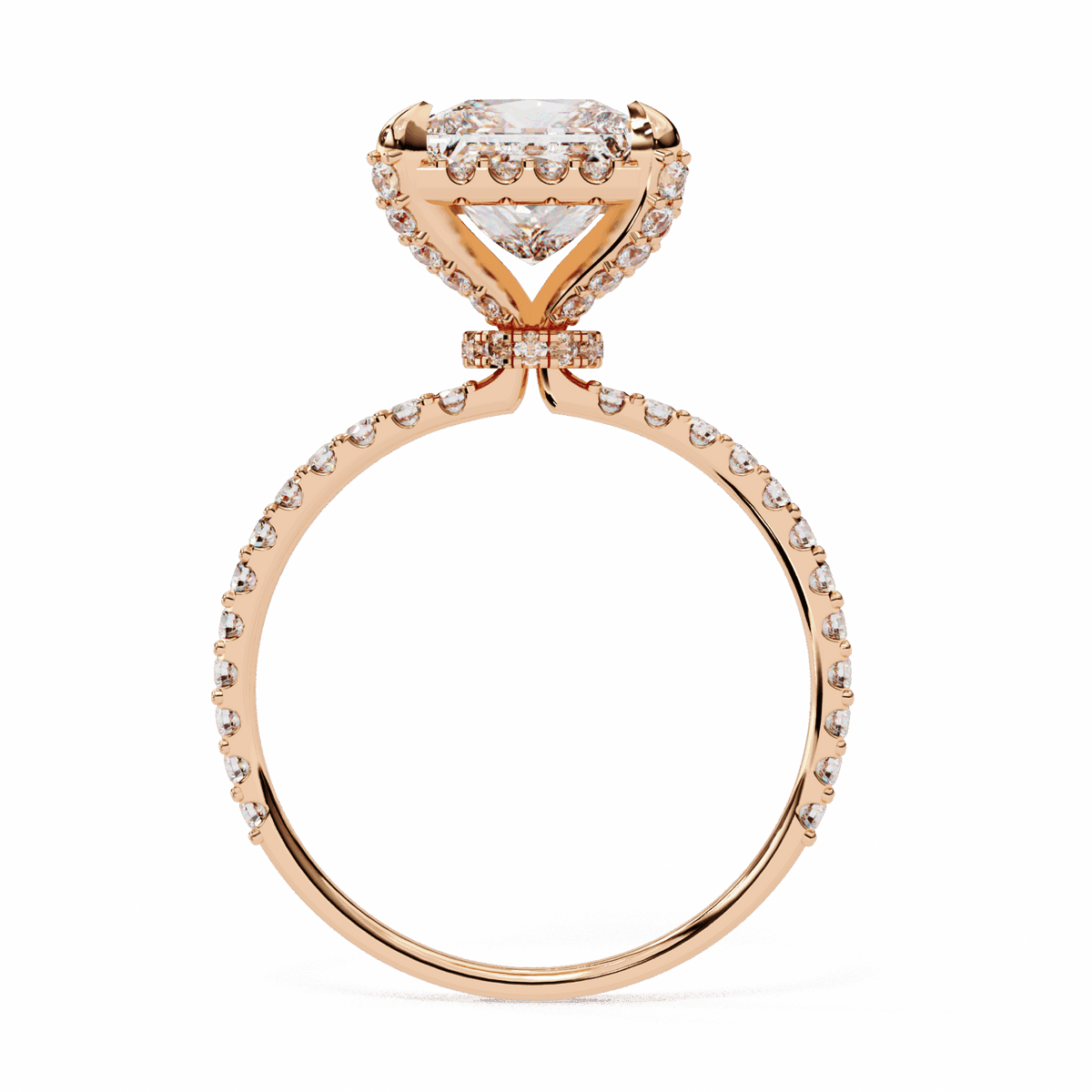 2.5 Carat Princess Halo Solitaire Ring in Moissanite | House of Estara