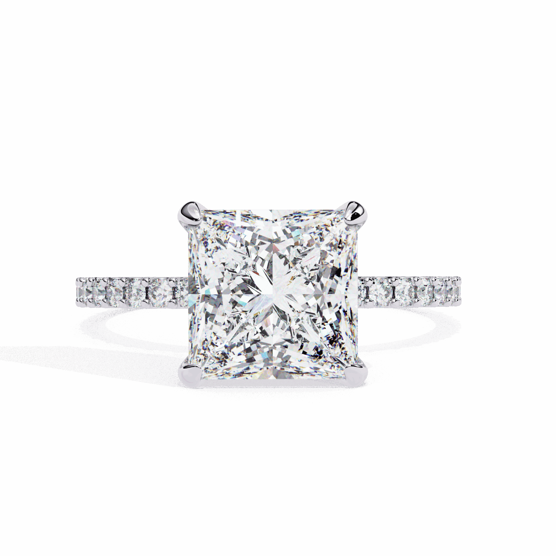 2.75 Carat Princess Hidden Halo Solitaire Ring in Moissanite | House of Estara