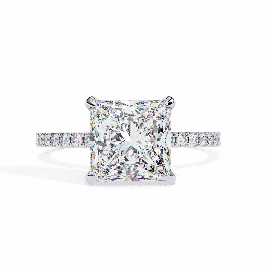 2.75 Carat Princess Hidden Halo Solitaire Ring in Moissanite | House of Estara