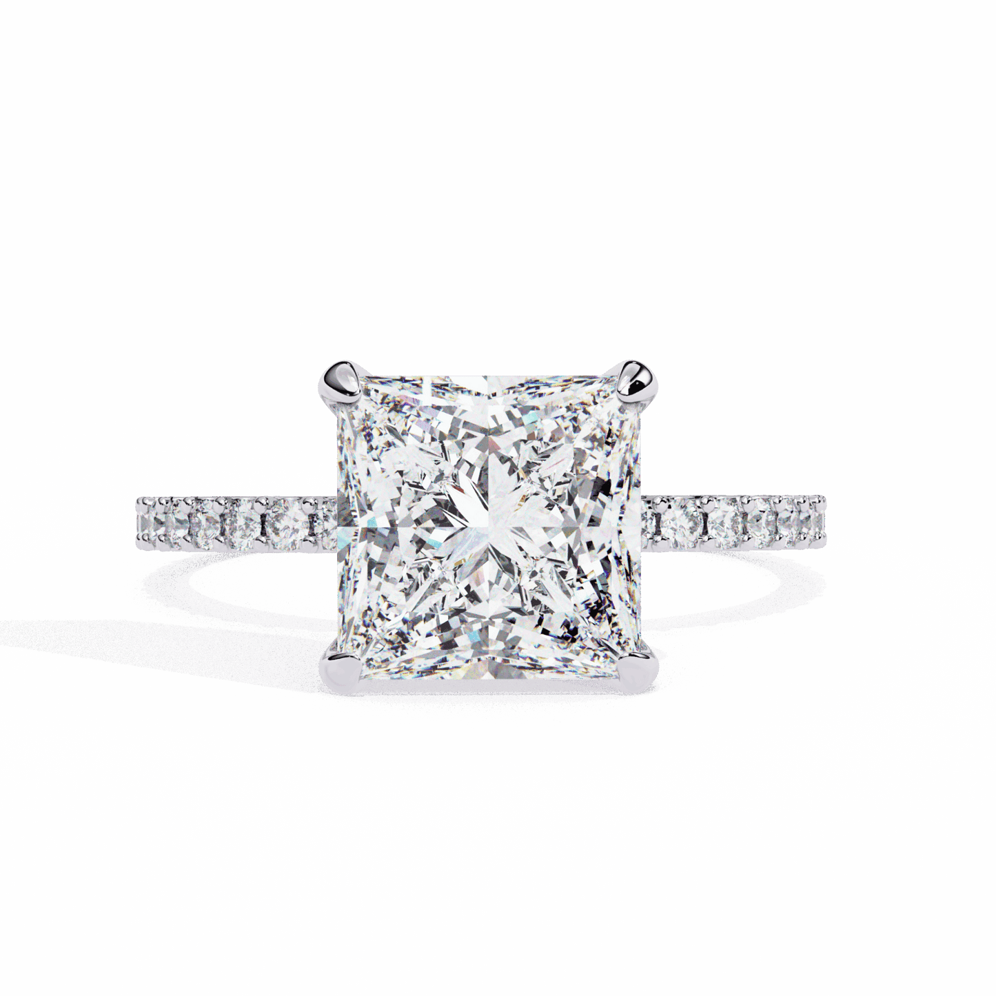2.75 Carat Princess Hidden Halo Solitaire Ring in Moissanite | House of Estara