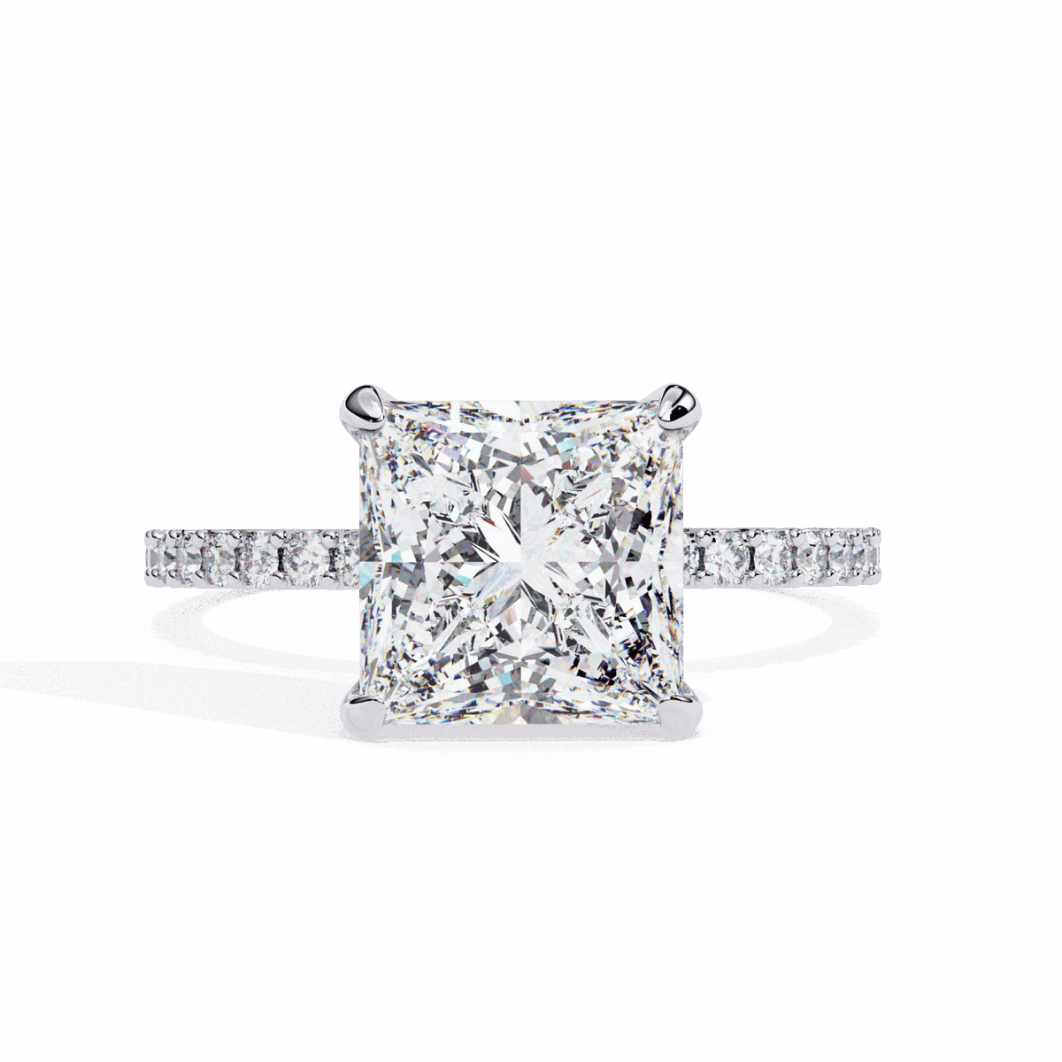 2.75 Carat Princess Hidden Halo Solitaire Ring in Moissanite | House of Estara