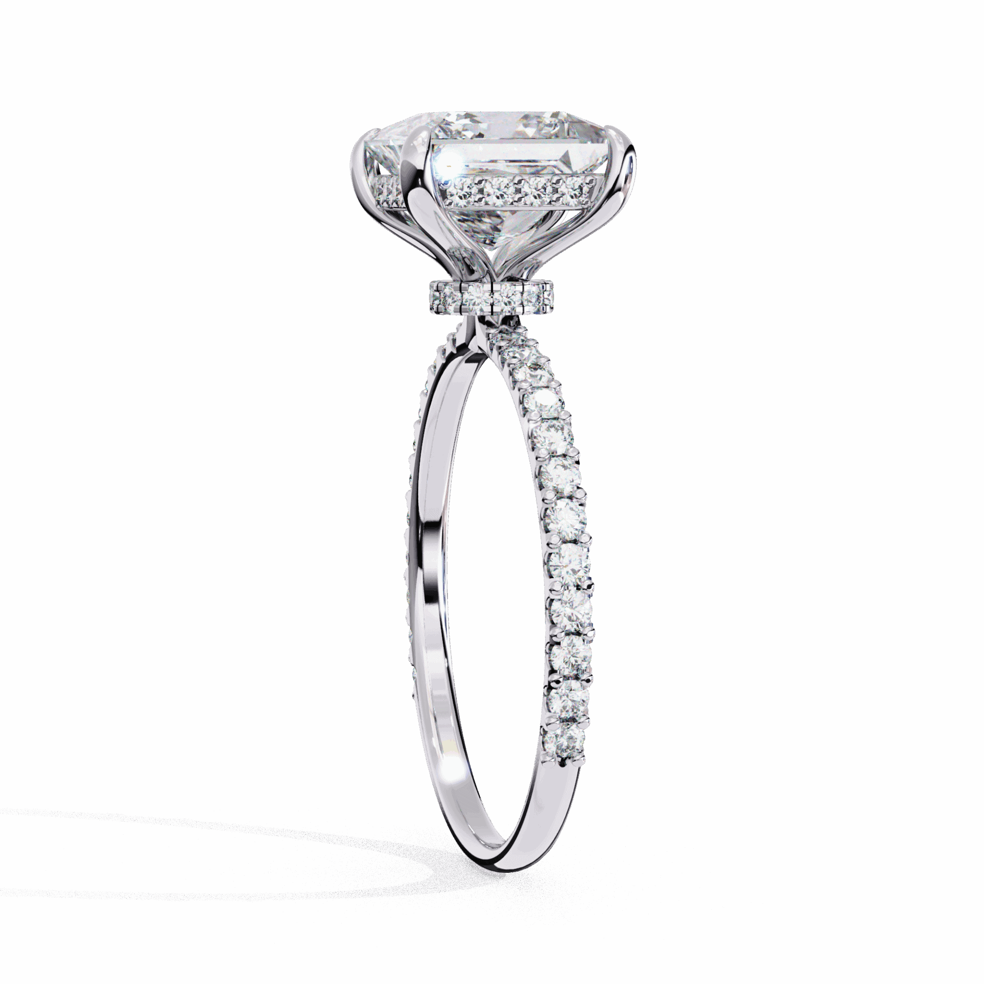 2.75 Carat Princess Hidden Halo Solitaire Ring in Moissanite | House of Estara