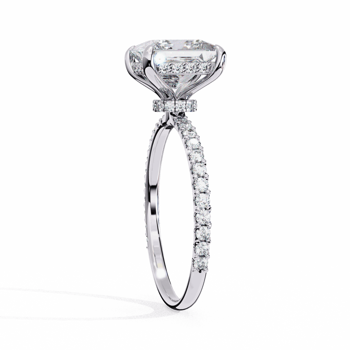 2.75 Carat Princess Hidden Halo Solitaire Ring in Moissanite | House of Estara