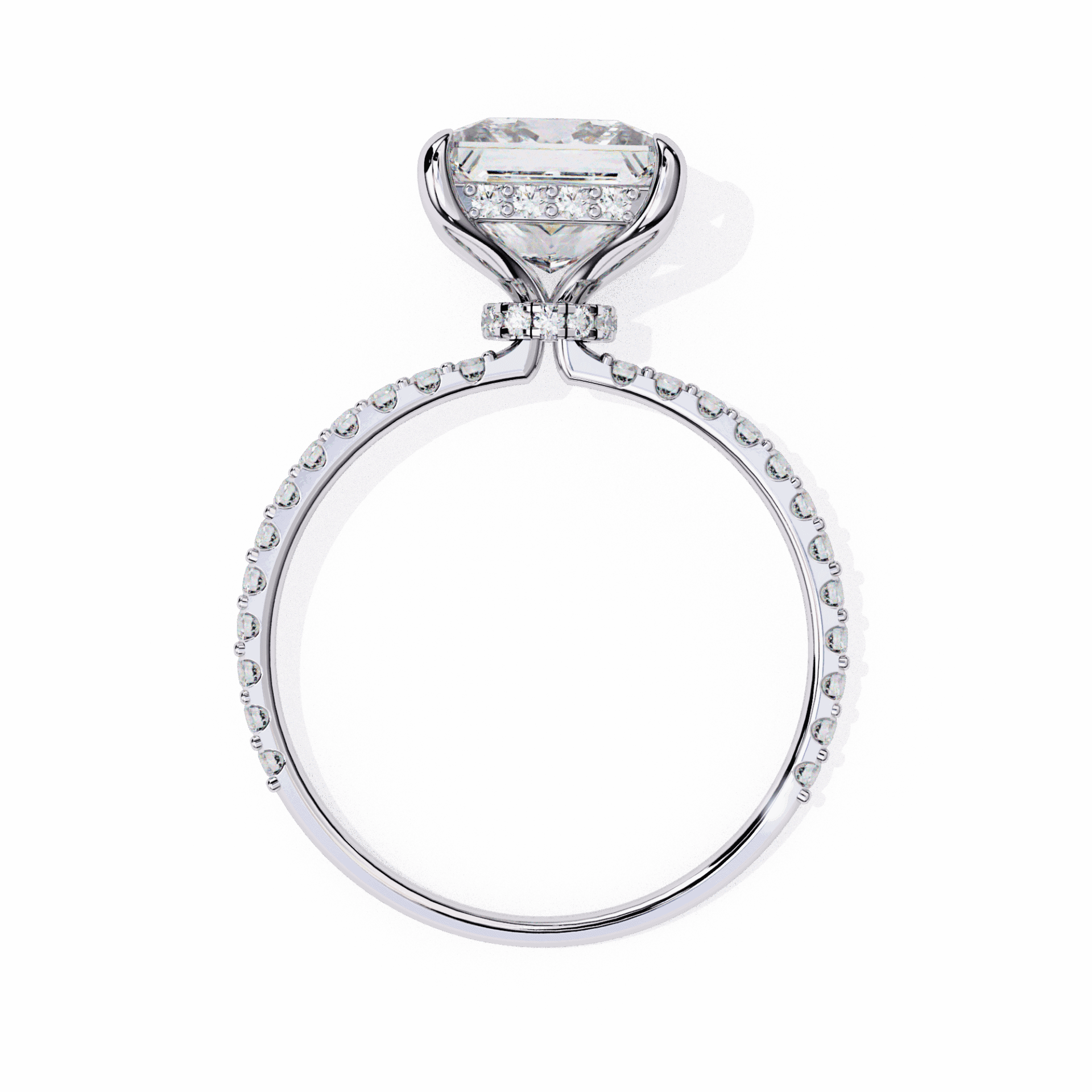 2.75 Carat Princess Hidden Halo Solitaire Ring in Moissanite | House of Estara