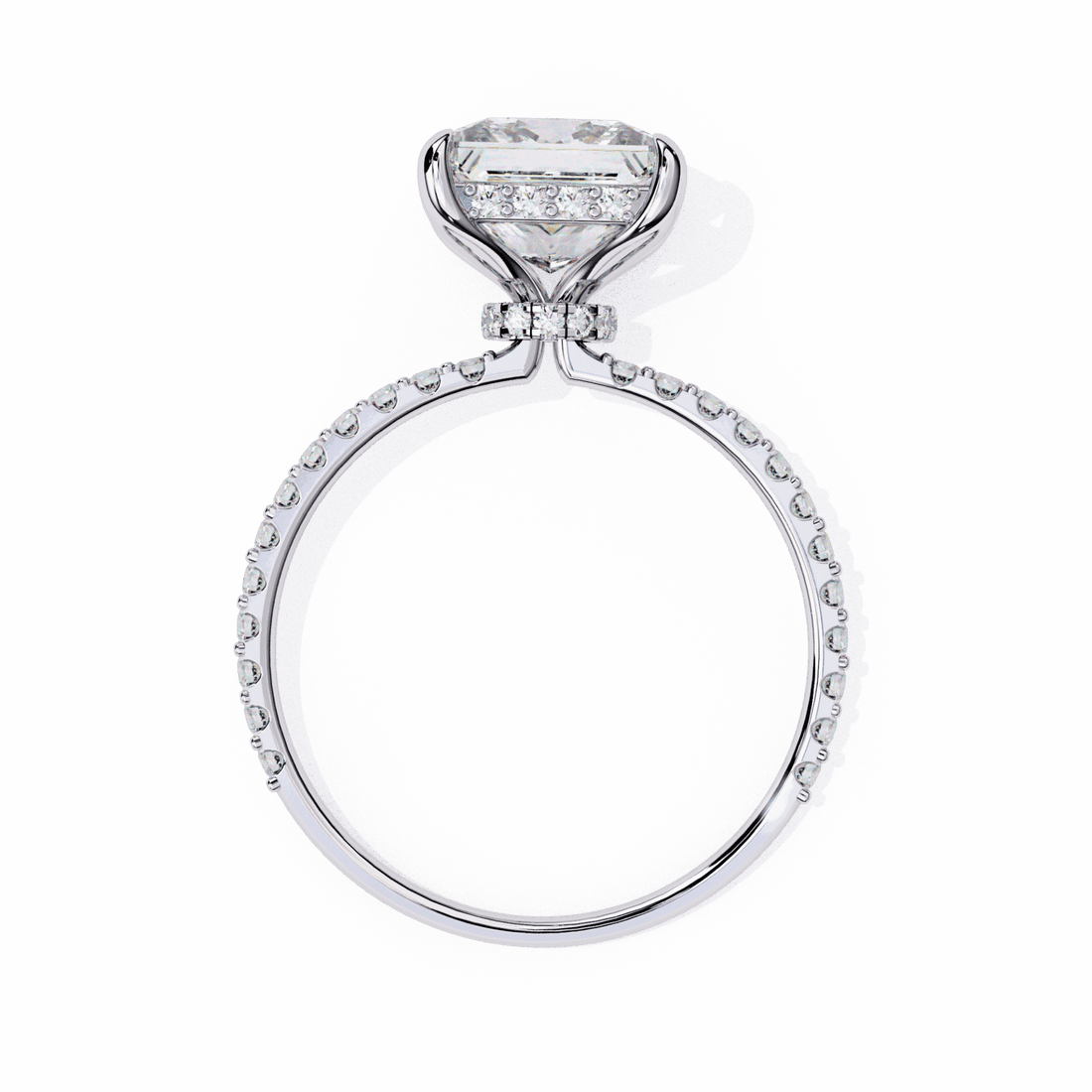 2.75 Carat Princess Hidden Halo Solitaire Ring in Moissanite | House of Estara