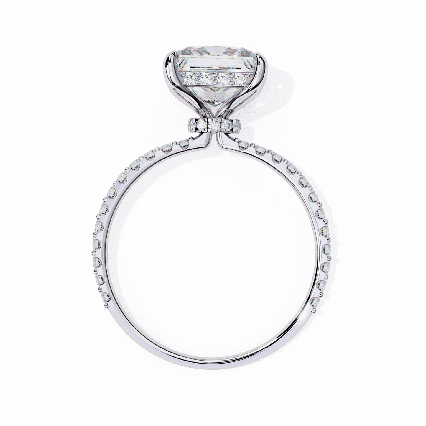 2.75 Carat Princess Hidden Halo Solitaire Ring in Moissanite | House of Estara
